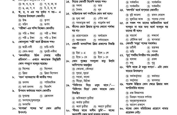 ssc bangla 2nd paper mcq pdf 2022